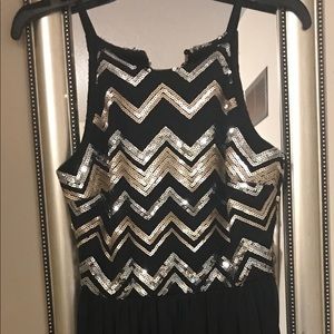 Black/Gold Sequin Formal Dress...Like New
